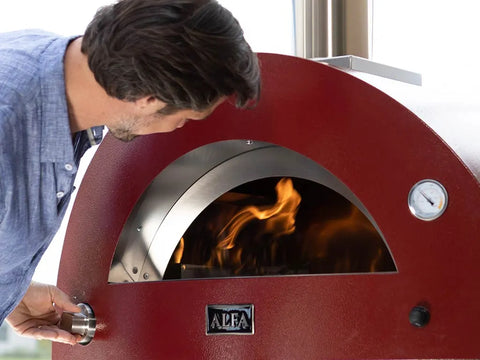 Alfa Moderno 3 Pizze, Gas, Antique Red