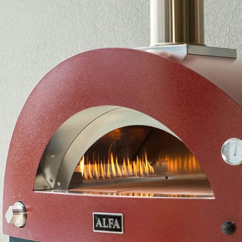 Alfa Moderno 3 Pizze, Gas, Antique Red