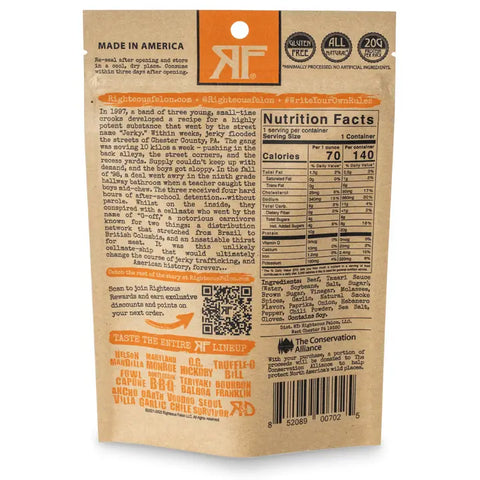 Righteous Felon Habanero Escobar Beef Jerky 2oz