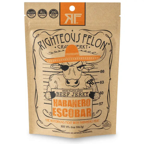 Righteous Felon Habanero Escobar Beef Jerky 2oz