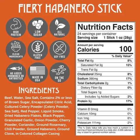 Righteous Felon Fiery Habanero Beef Stick