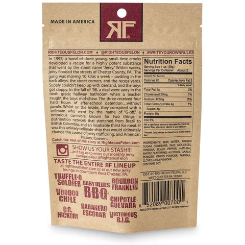 Righteous Felon OG Hickory Beef Jerky 2oz